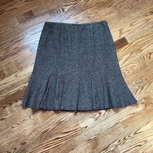 LOFT petites brown tweed fit & flare skirt